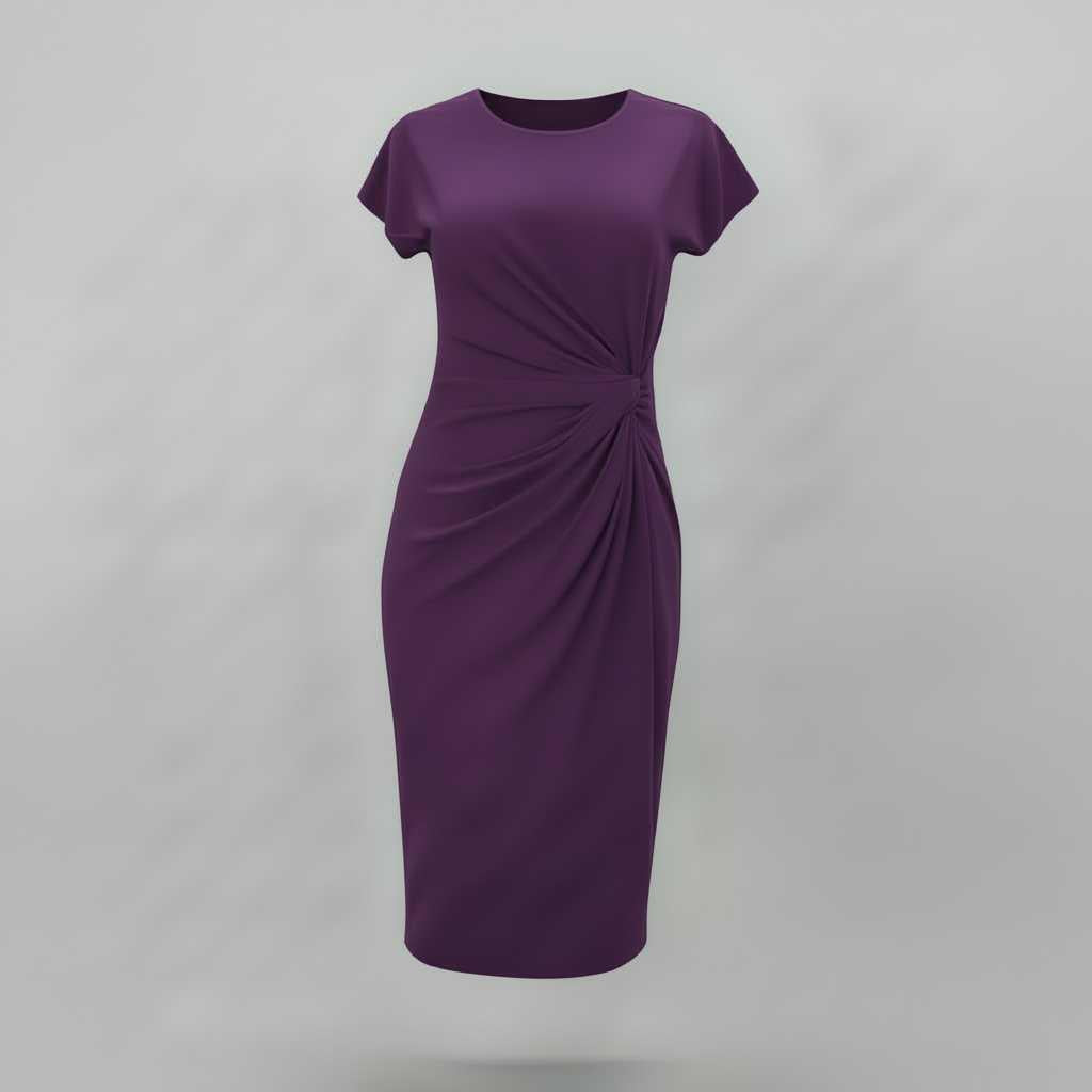 Women's Midi Formal Dress | Short Sleeve Professional Style