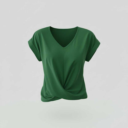 Casual Twist V-Neck Top | Women's Blouse for Summer
