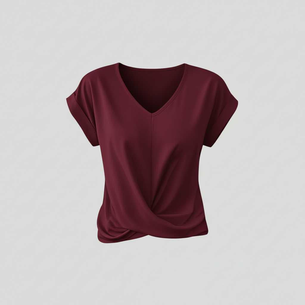 Casual Twist V-Neck Top | Women's Blouse for Summer