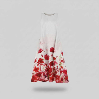 Floral A-Line Midi Dress | Women's Summer Dresses