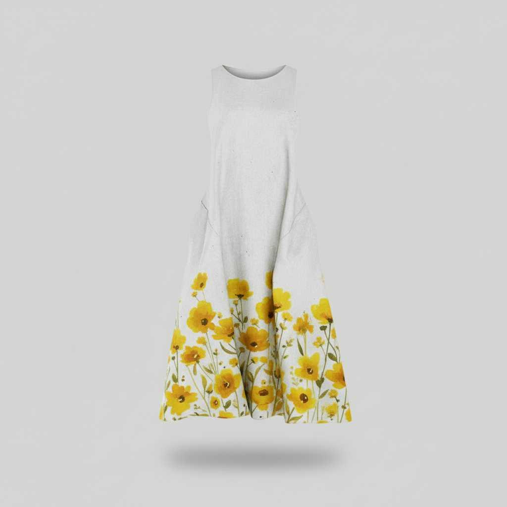 Floral A-Line Midi Dress | Women's Summer Dresses