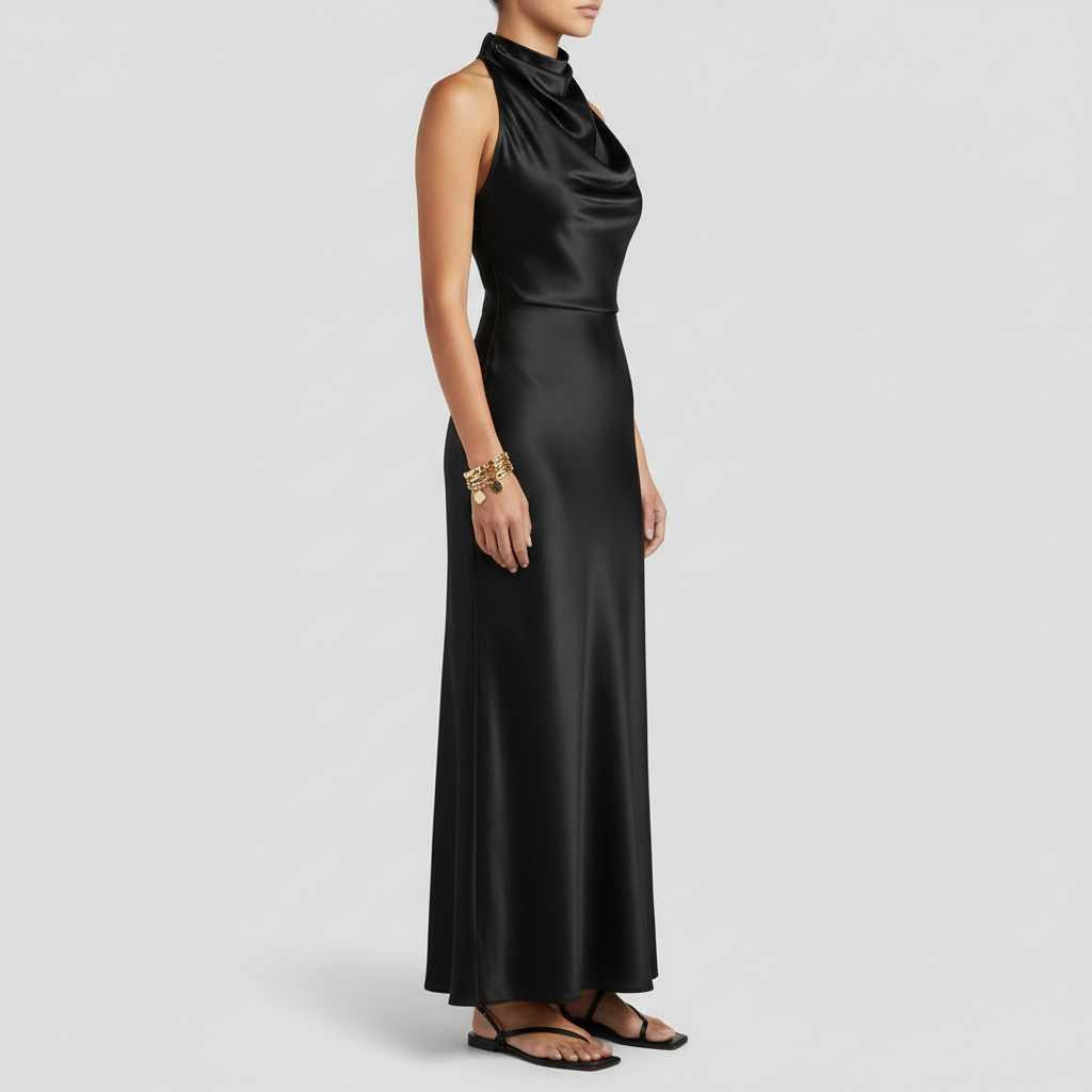 Halter Evening Dress | Women's Cocktail Midi Dress