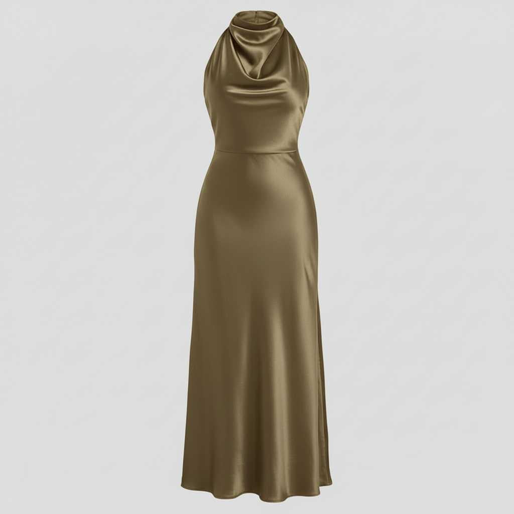 Halter Evening Dress | Women's Cocktail Midi Dress