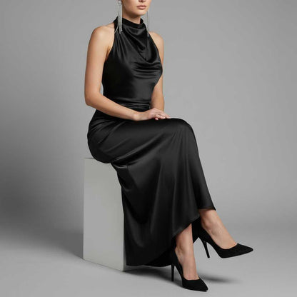 Halter Evening Dress | Women's Cocktail Midi Dress