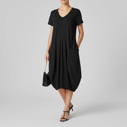 Summer Midi Dress | Loose Fitting Women's Dress with Pockets