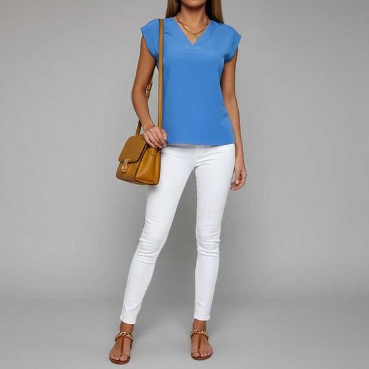 V-Neck Summer Blouse | Women's Casual Top