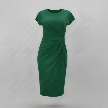 Women's Midi Formal Dress | Short Sleeve Professional Style