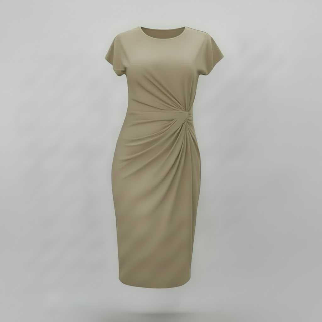 Women's Midi Formal Dress | Short Sleeve Professional Style