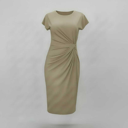 Women's Midi Formal Dress | Short Sleeve Professional Style