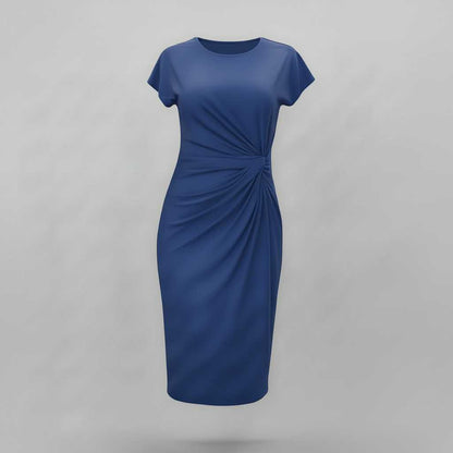 Women's Midi Formal Dress | Short Sleeve Professional Style