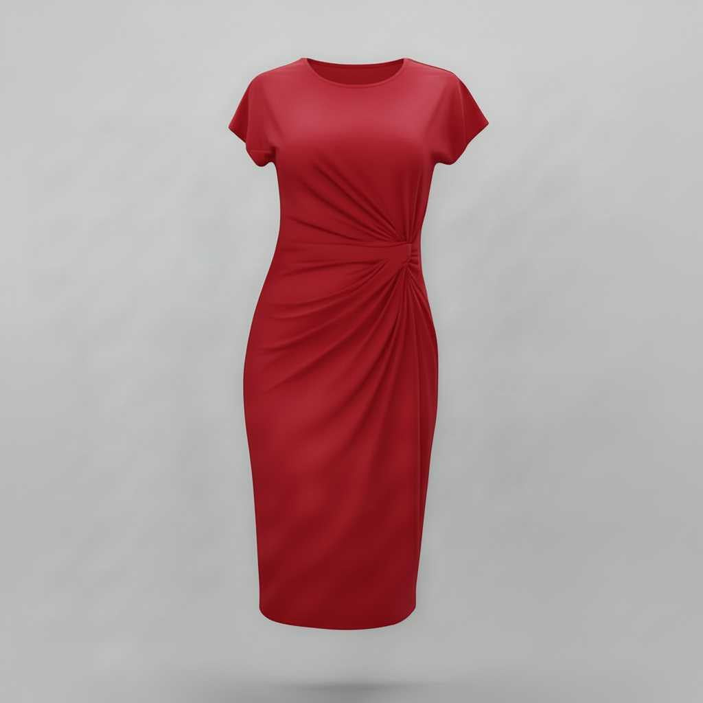 Women's Midi Formal Dress | Short Sleeve Professional Style