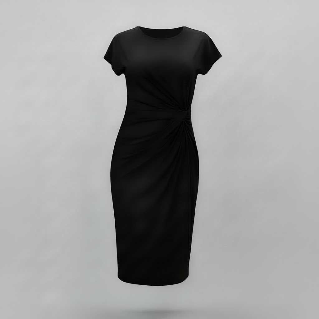 Women's Midi Formal Dress | Short Sleeve Professional Style