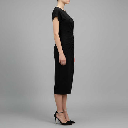 Women's Midi Formal Dress | Short Sleeve Professional Style