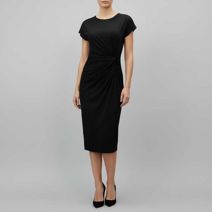 Women's Midi Formal Dress | Short Sleeve Professional Style