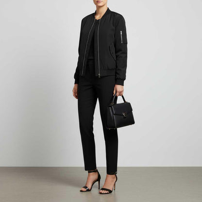 Women's Short Bomber Jacket | Stylish Zipper Design