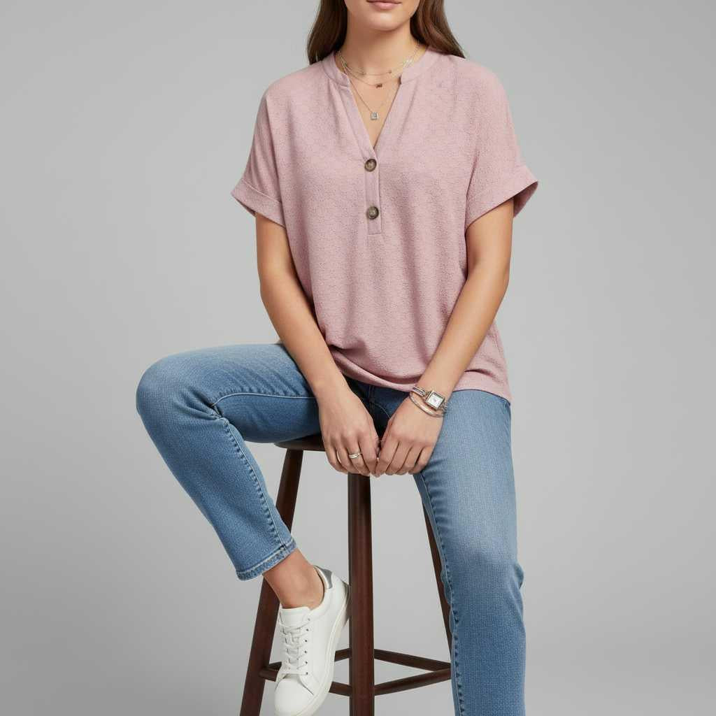 Women's V-Neck Short Sleeve Top | Casual Summer Wear